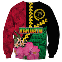 Vanuatu Flag Hibiscus Polynesian Pattern Sweatshirt