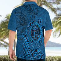 Hawaii Monk Seal and Dolphin Hawaiian Shirt Polynesian Kakau Pattern Blue LT03 - Polynesian Pride