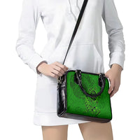 Hawaii Monk Seal and Dolphin Shoulder Handbag Polynesian Kakau Pattern Green
