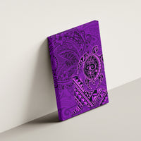 Hawaii Monk Seal and Dolphin Canvas Wall Art Polynesian Kakau Pattern Purple