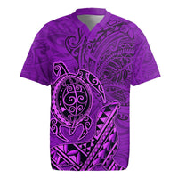 Hawaii Monk Seal and Dolphin Rugby Jersey Polynesian Kakau Pattern Purple LT03 Purple - Polynesian Pride