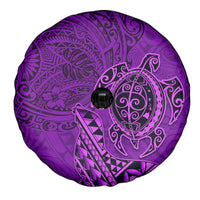Hawaii Monk Seal and Dolphin Spare Tire Cover Polynesian Kakau Pattern Purple