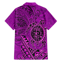 Hawaii Monk Seal and Dolphin Hawaiian Shirt Polynesian Kakau Pattern Pink