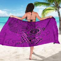Hawaii Monk Seal and Dolphin Sarong Polynesian Kakau Pattern Pink