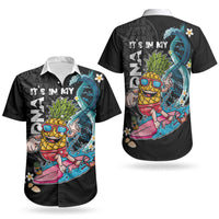 Hawaii Pineapple Surfing Couples Matching Short Sleeve Bodycon Dress and Hawaiian Shirt It's in My DNA - Kakau and Polynesian Pattern LT03 - Polynesian Pride
