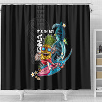Hawaii Pineapple Surfing Shower Curtain It's in My DNA - Kakau and Polynesian Pattern LT03 - Polynesian Pride