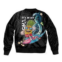 Hawaii Pineapple Surfing Sleeve Zip Bomber Jacket It's in My DNA - Kakau and Polynesian Pattern LT03 - Polynesian Pride