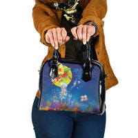 Palau Shoulder Handbag Jellyfish with Coral Reefs Ocean Vibe and Tapa Pattern LT03 One Size Blue - Polynesian Pride