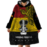 Custom Papua New Guinea Madang Province Wearable Blanket Hoodie PNG Birds Of Paradise Polynesian Arty Style LT03 - Polynesian Pride
