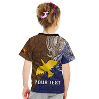 Custom Papua New Guinea Manus Province Kid T Shirt PNG Birds Of Paradise Polynesian Arty Style LT03 - Polynesian Pride