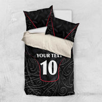 Custom New Zealand Rugby Bedding Set Maori All Black Championship 2024 and Silver Fern LT03 US Twin 172cm x 218cm Black - Polynesian Pride