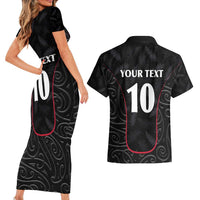 Custom New Zealand Rugby Couples Matching Short Sleeve Bodycon Dress and Hawaiian Shirt Maori All Black Championship 2024 and Silver Fern LT03 - Polynesian Pride