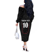Custom New Zealand Rugby Off The Shoulder Long Sleeve Dress Maori All Black Championship 2024 and Silver Fern LT03 - Polynesian Pride