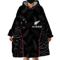 Custom New Zealand Rugby Wearable Blanket Hoodie Maori All Black Championship 2024 and Silver Fern