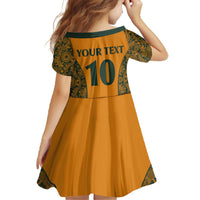 Custom Australia Rugby Championship 2024 Family Matching Off The Shoulder Long Sleeve Dress and Hawaiian Shirt Aboriginal Art Tattoo Pattern LT03 - Polynesian Pride