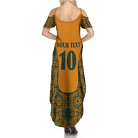 Custom Australia Rugby Championship 2024 Family Matching Summer Maxi Dress and Hawaiian Shirt Aboriginal Art Tattoo Pattern