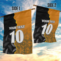 Custom New Zealand and Australia Rugby Championship 2024 Garden Flag Maori Warrior and Kangaroo Mascot with Fern Aboriginal LT03 - Polynesian Pride