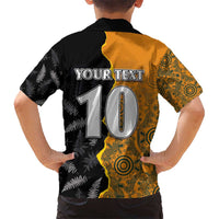 Custom New Zealand and Australia Rugby Championship 2024 Hawaiian Shirt Maori Warrior and Kangaroo Mascot with Fern Aboriginal LT03 - Polynesian Pride