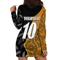 Custom New Zealand and Australia Rugby Championship 2024 Hoodie Dress Maori Warrior and Kangaroo Mascot with Fern Aboriginal LT03 - Polynesian Pride