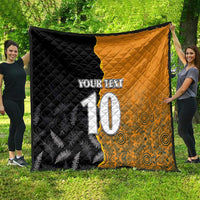 Custom New Zealand and Australia Rugby Championship 2024 Quilt Maori Warrior and Kangaroo Mascot with Fern Aboriginal LT03 - Polynesian Pride