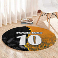 Custom New Zealand and Australia Rugby Championship 2024 Round Carpet Maori Warrior and Kangaroo Mascot with Fern Aboriginal LT03 - Polynesian Pride