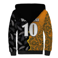 Custom New Zealand and Australia Rugby Championship 2024 Sherpa Hoodie Maori Warrior and Kangaroo Mascot with Fern Aboriginal LT03 - Polynesian Pride
