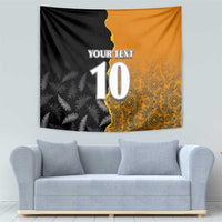 Custom New Zealand and Australia Rugby Championship 2024 Tapestry Maori Warrior and Kangaroo Mascot with Fern Aboriginal LT03 - Polynesian Pride