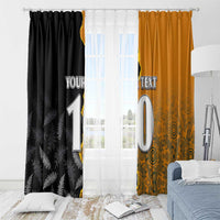 Custom New Zealand and Australia Rugby Championship 2024 Window Curtain Maori Warrior and Kangaroo Mascot with Fern Aboriginal LT03 - Polynesian Pride