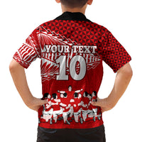 Personalised Tonga Rugby Family Matching Off Shoulder Maxi Dress and Hawaiian Shirt Sipi Tau Dance Ngatu Pattern LT03 - Polynesian Pride
