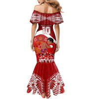 Personalised Tonga Rugby Mermaid Dress Sipi Tau Dance Coat of Arms Ngatu Pattern LT03 - Polynesian Pride