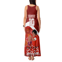 Personalised Tonga Rugby Tank Maxi Dress Sipi Tau Dance Coat of Arms Ngatu Pattern LT03 - Polynesian Pride
