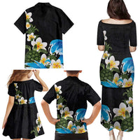 Hawaiian Plumeria and Turtle Family Matching Puletasi and Hawaiian Shirt with Polynesian Tribal Art Pattern Vintage Vibes LT03 - Polynesian Pride