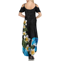 Hawaiian Plumeria and Turtle Family Matching Summer Maxi Dress and Hawaiian Shirt with Polynesian Tribal Art Pattern Vintage Vibes LT03 - Polynesian Pride