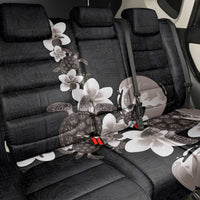 Hawaiian Plumeria and Turtle Back Car Seat Cover with Polynesian Tribal Art Pattern Grayscale Color LT03 - Polynesian Pride