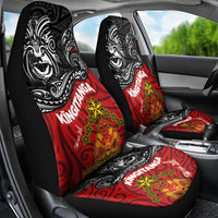 Maori King Movement Car Seat Cover Ko Te Mana Motuhake Emblem with Moko and Polynesian Art Tattoo LT03 - Polynesian Pride