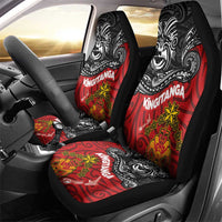 Maori King Movement Car Seat Cover Ko Te Mana Motuhake Emblem with Moko and Polynesian Art Tattoo LT03 - Polynesian Pride