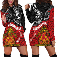 Maori King Movement Hoodie Dress Ko Te Mana Motuhake Emblem with Moko and Polynesian Art Tattoo LT03 - Polynesian Pride