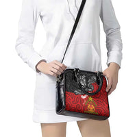 The Kingitanga - Maori King Movement Shoulder Handbag Ko Te Mana Motuhake Emblem with Moko and Polynesian Art Tattoo