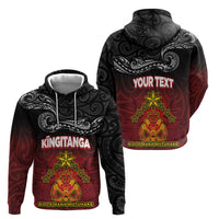 Personalised Maori King Movement Zip Hoodie Ko Te Mana Motuhake Emblem with Silver Ferns and Polynesian Art Tattoo LT03 - Polynesian Pride
