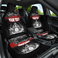 Personalised Maori King Movement Car Seat Cover Te Paki-o-Matariki with Silver Ferns and Polynesian Art Tattoo LT03 One Size Red - Polynesian Pride