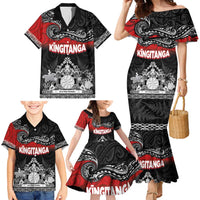 Personalised Maori King Movement Family Matching Mermaid Dress and Hawaiian Shirt Te Paki-o-Matariki with Silver Ferns and Polynesian Art Tattoo LT03 - Polynesian Pride