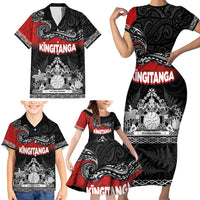 Personalised Maori King Movement Family Matching Short Sleeve Bodycon Dress and Hawaiian Shirt Te Paki-o-Matariki with Silver Ferns and Polynesian Art Tattoo LT03 - Polynesian Pride