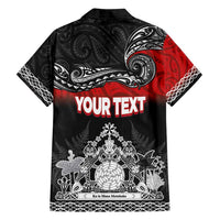 Personalised Maori King Movement Family Matching Summer Maxi Dress and Hawaiian Shirt Te Paki-o-Matariki with Silver Ferns and Polynesian Art Tattoo LT03 - Polynesian Pride