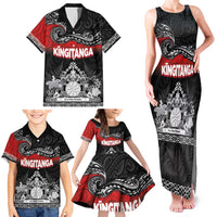 Personalised Maori King Movement Family Matching Tank Maxi Dress and Hawaiian Shirt Te Paki-o-Matariki with Silver Ferns and Polynesian Art Tattoo LT03 - Polynesian Pride