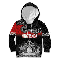 Personalised Maori King Movement Kid Hoodie Te Paki-o-Matariki with Silver Ferns and Polynesian Art Tattoo LT03 Hoodie Red - Polynesian Pride
