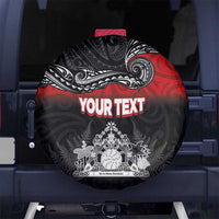 Personalised Maori King Movement Spare Tire Cover Te Paki-o-Matariki with Silver Ferns and Polynesian Art Tattoo LT03 - Polynesian Pride