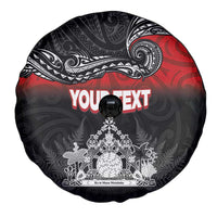 Personalised Maori King Movement Spare Tire Cover Te Paki-o-Matariki with Silver Ferns and Polynesian Art Tattoo LT03 - Polynesian Pride