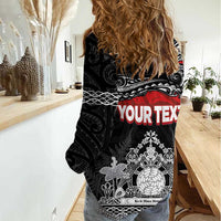 Personalised Maori King Movement Women Casual Shirt Te Paki-o-Matariki with Silver Ferns and Polynesian Art Tattoo LT03 - Polynesian Pride