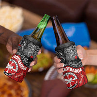 Maori Kotahitanga 4 in 1 Can Cooler Tumbler Aotearoa Spirit with Maori Mask and Polynesian Art Tattoo LT03 - Polynesian Pride