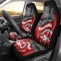 Maori Kotahitanga Car Seat Cover Aotearoa Spirit with Maori Mask and Polynesian Art Tattoo LT03 - Polynesian Pride